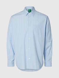 RELAXED FIT STRIPED SHIRT, Cashmere Blue, highres