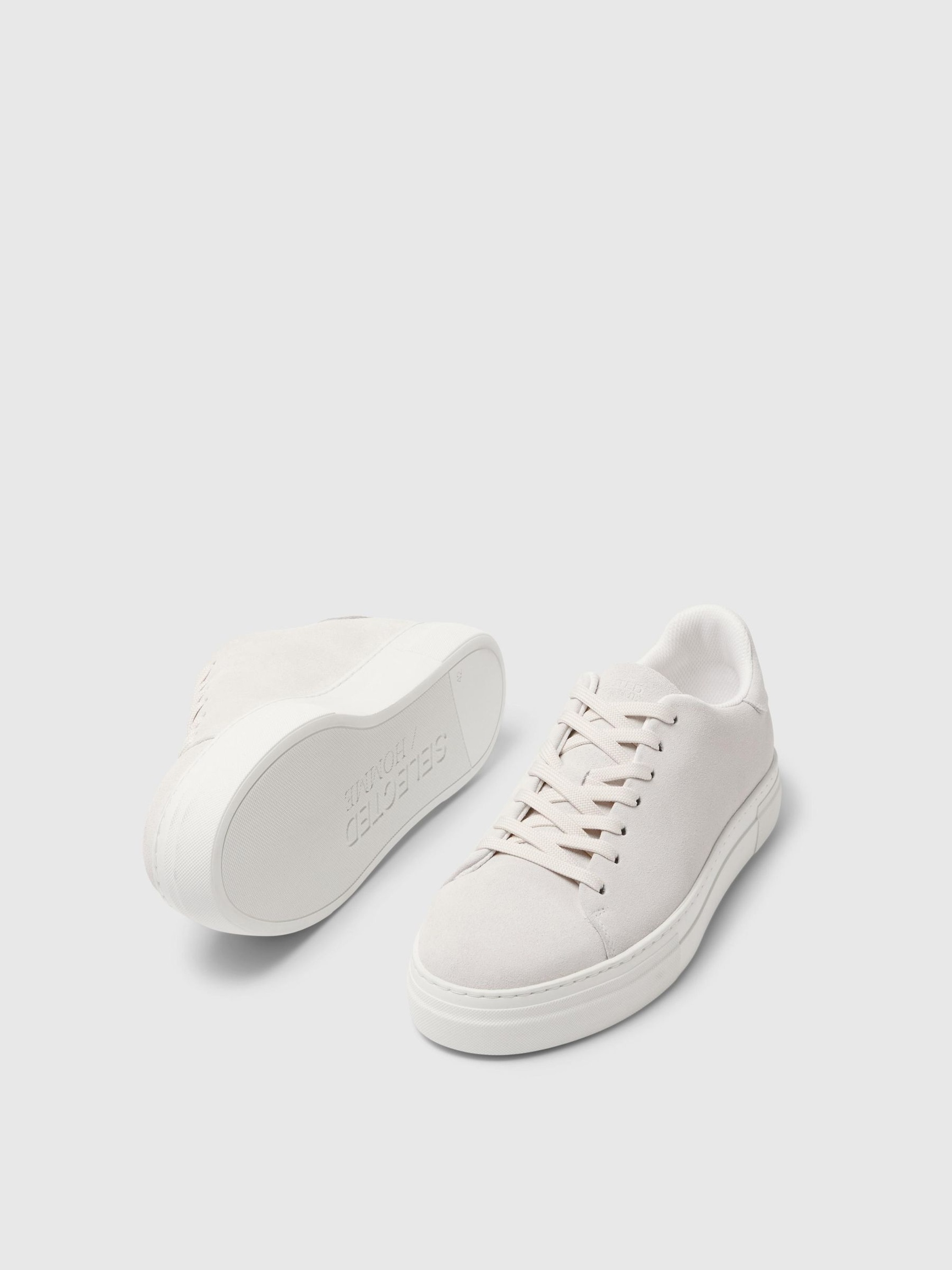 CHUNKY SUEDE TRAINERS, White, highres