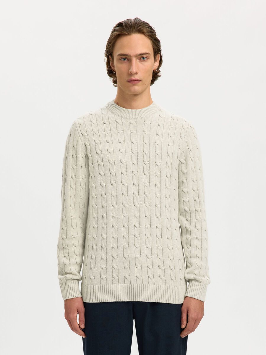 Product tile image - CABLE KNIT KNITTED JUMPER, Bone White | 16087876_BoneWhite