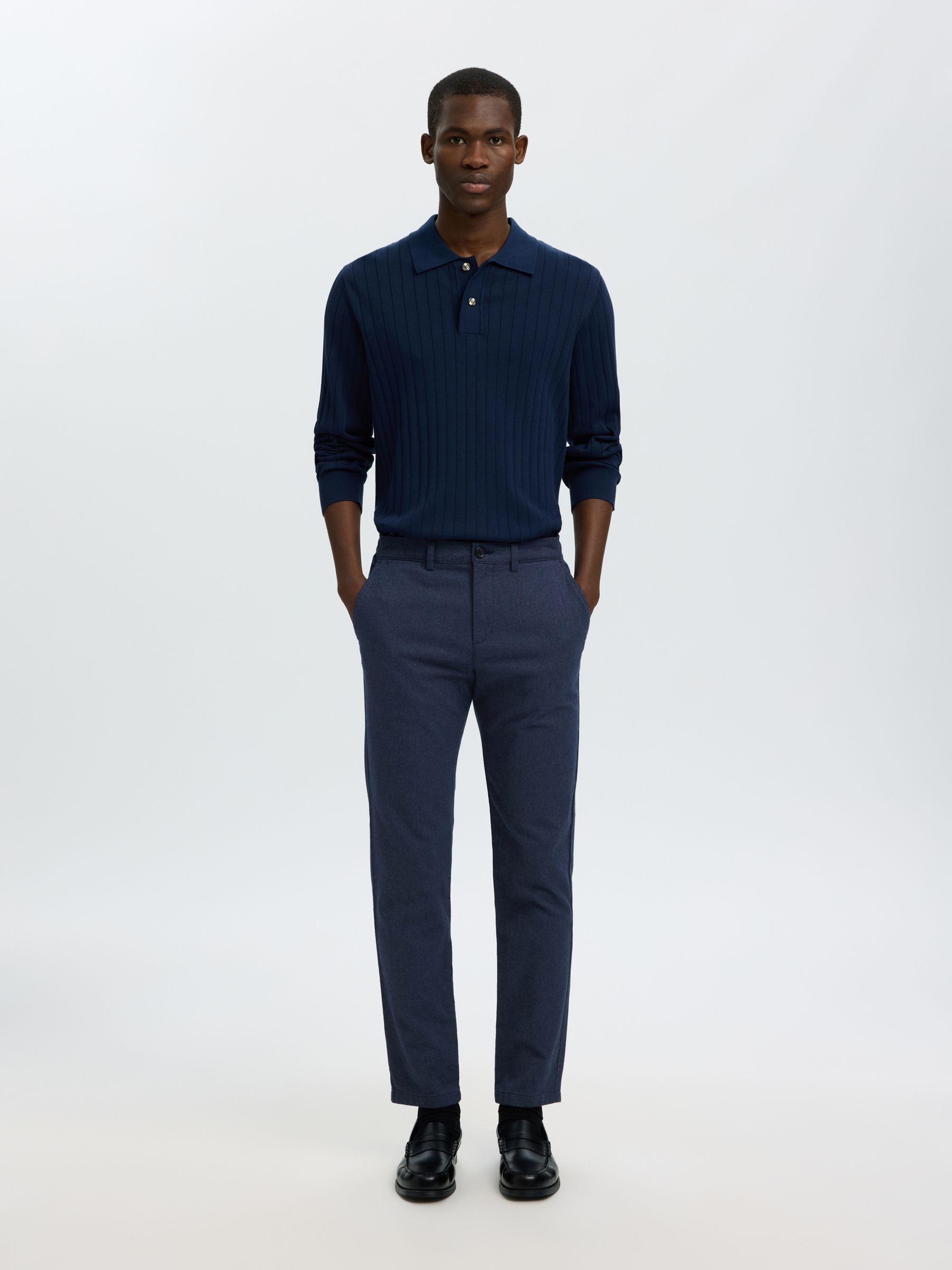 175 SLIM-FIT BRUSHED CHINOS, Dark Sapphire, highres