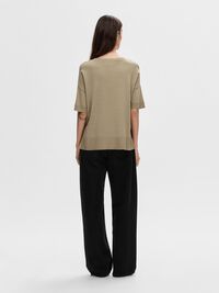 KNITTED T-SHIRT, Greige, highres