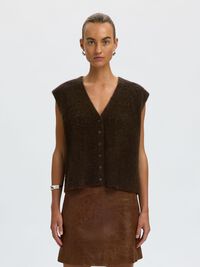 WOOL BLEND KNITTED VEST, Delicioso, highres