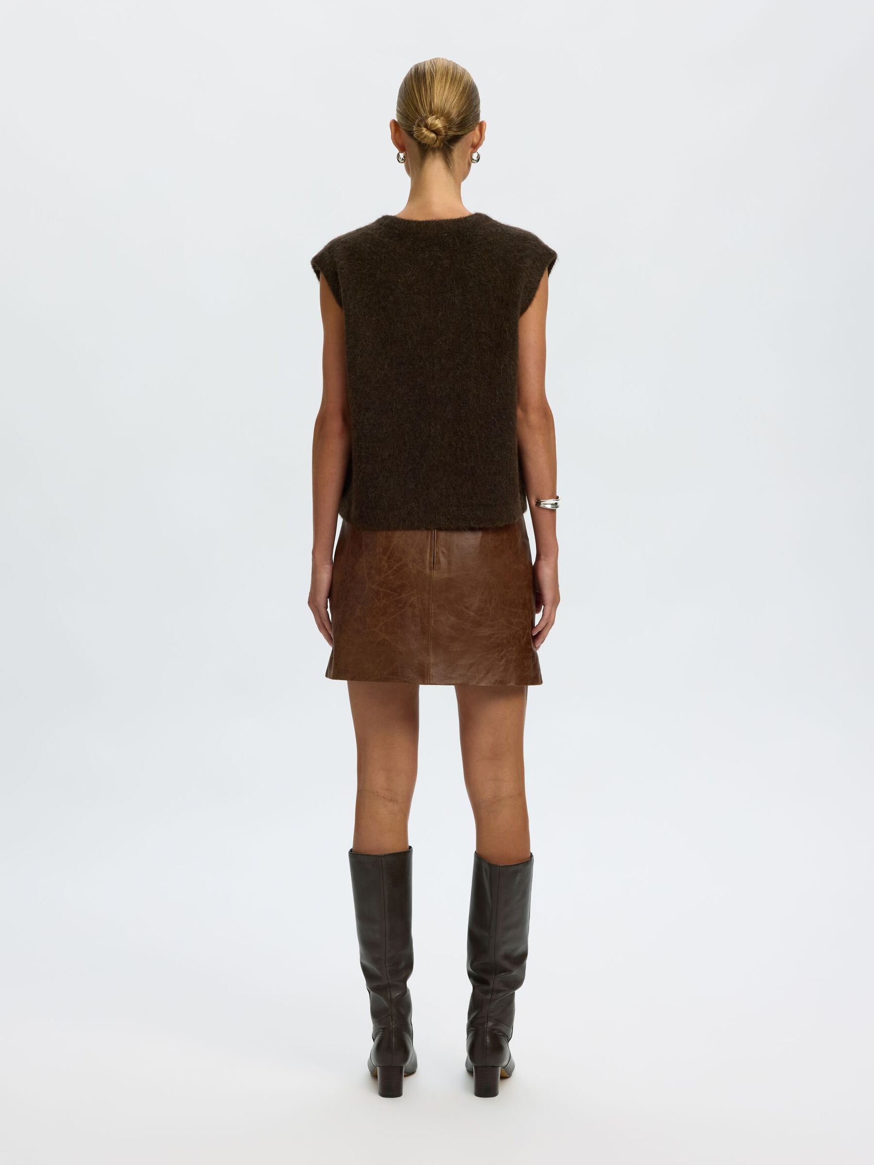 WOOL BLEND KNITTED VEST, Delicioso, highres