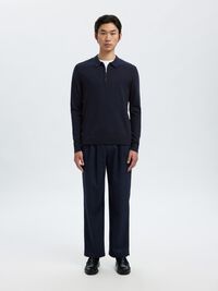 STRICK LANGARM-POLOSHIRT, Navy Blazer, highres