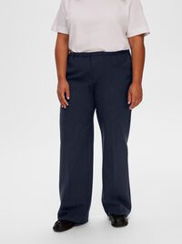 VISCOSE BLEND  WIDE-LEG TROUSERS, Dark Sapphire, highres