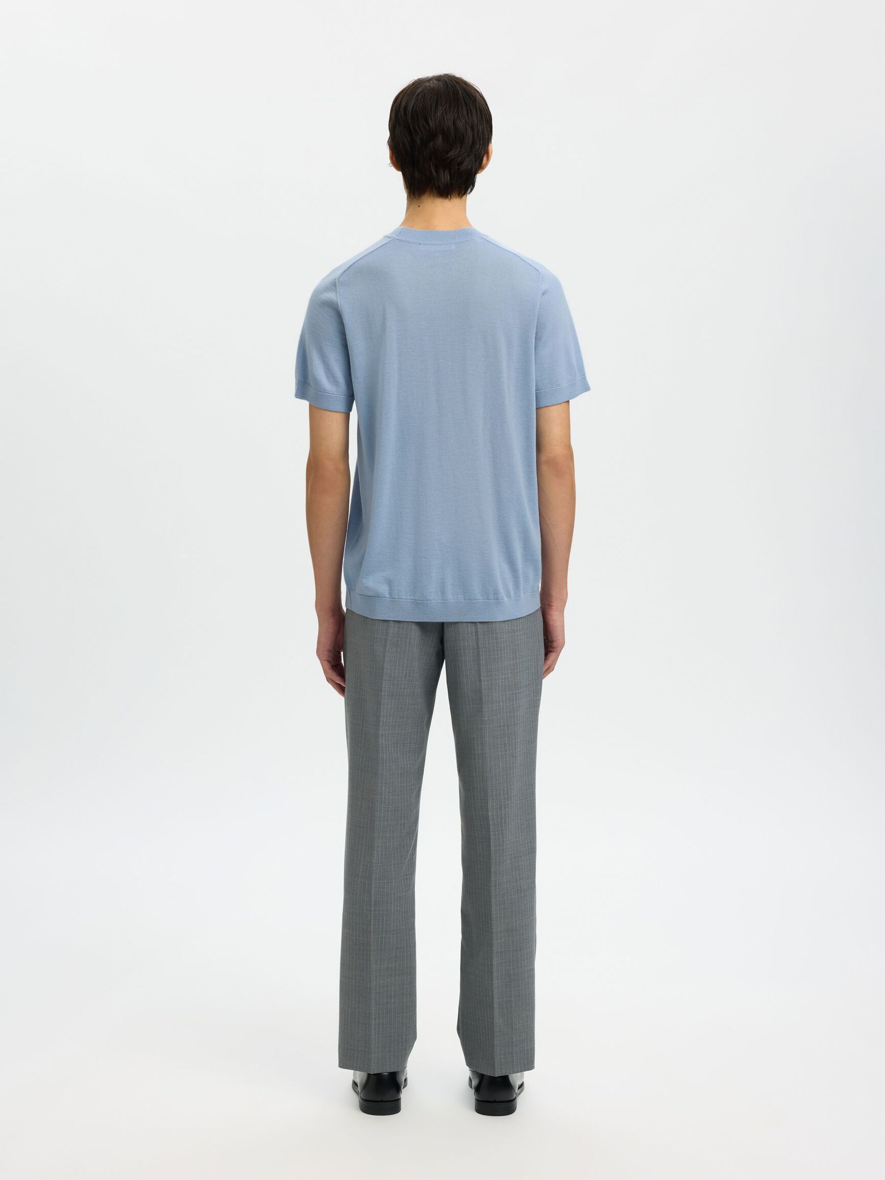 100% MERINO WOOL T-SHIRT, Dusty Blue, highres