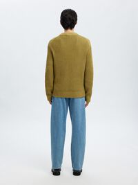 RELAXED FIT COTTON CARDIGAN, Dried Herb, highres