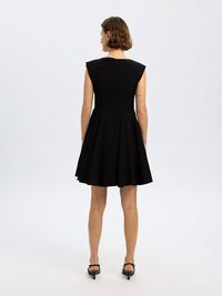 CAP SLEEVE MINI DRESS, Black, highres