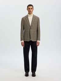 LAINE MÉLANGÉE BLAZER À SIMPLE BOUTONNAGE, Brownie, highres