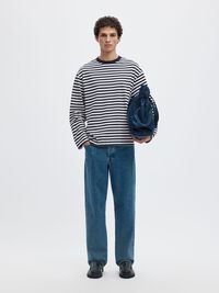 RELAXED FIT LONG-SLEEVED T-SHIRT, Sky Captain, highres
