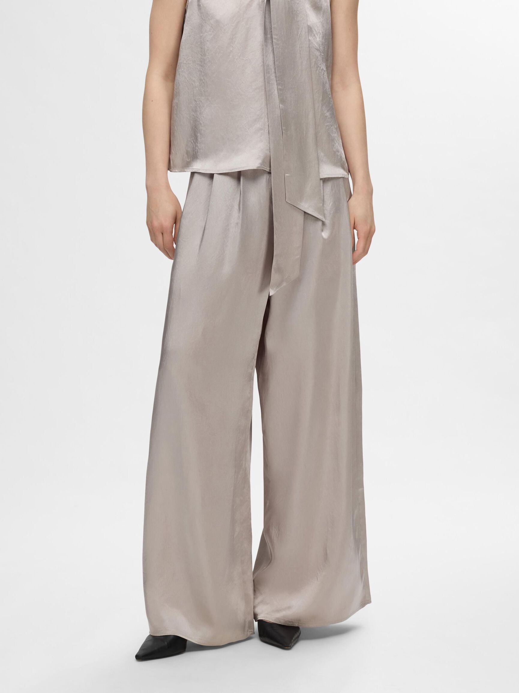 EXTRA LARGE PANTALON EN SATIN, Dove, highres