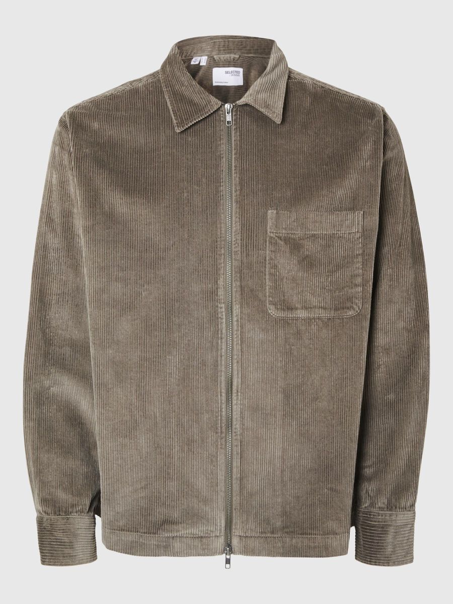 Selected CORDUROY OVERSHIRT, Morel, highres - 16094594_Morel_001.jpg