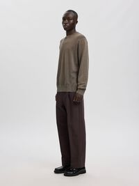 COTTON CREWNECK JUMPER, Dark Grey, highres