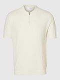 Selected ZIP UP POLO SHIRT, Egret, highres - 16096388_Egret_001.jpg