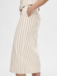 PINSTRIPE MIDI SKIRT, Sandshell, highres