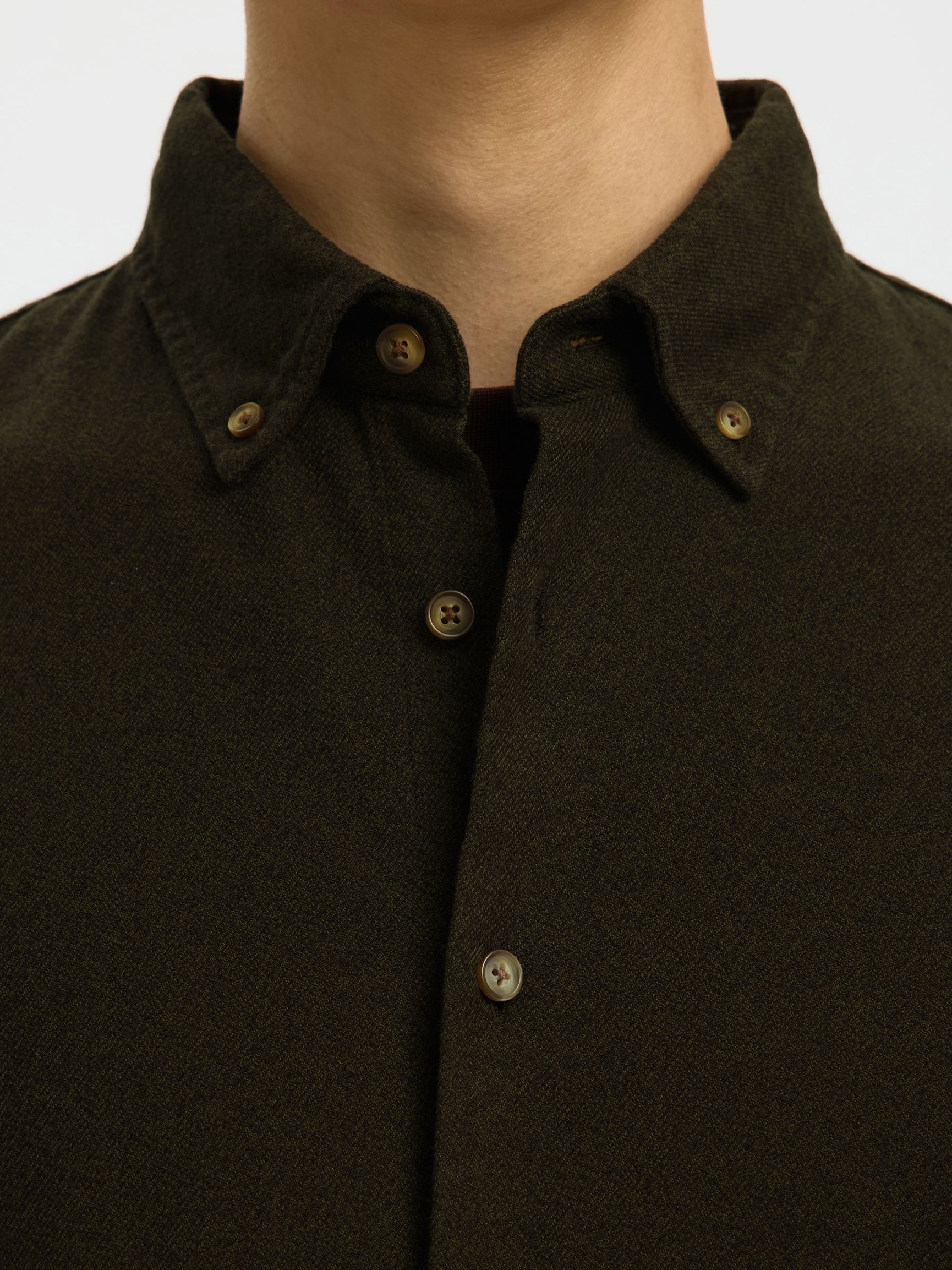 100% COTTON BUTTON-DOWN SHIRT, Forest Night, highres