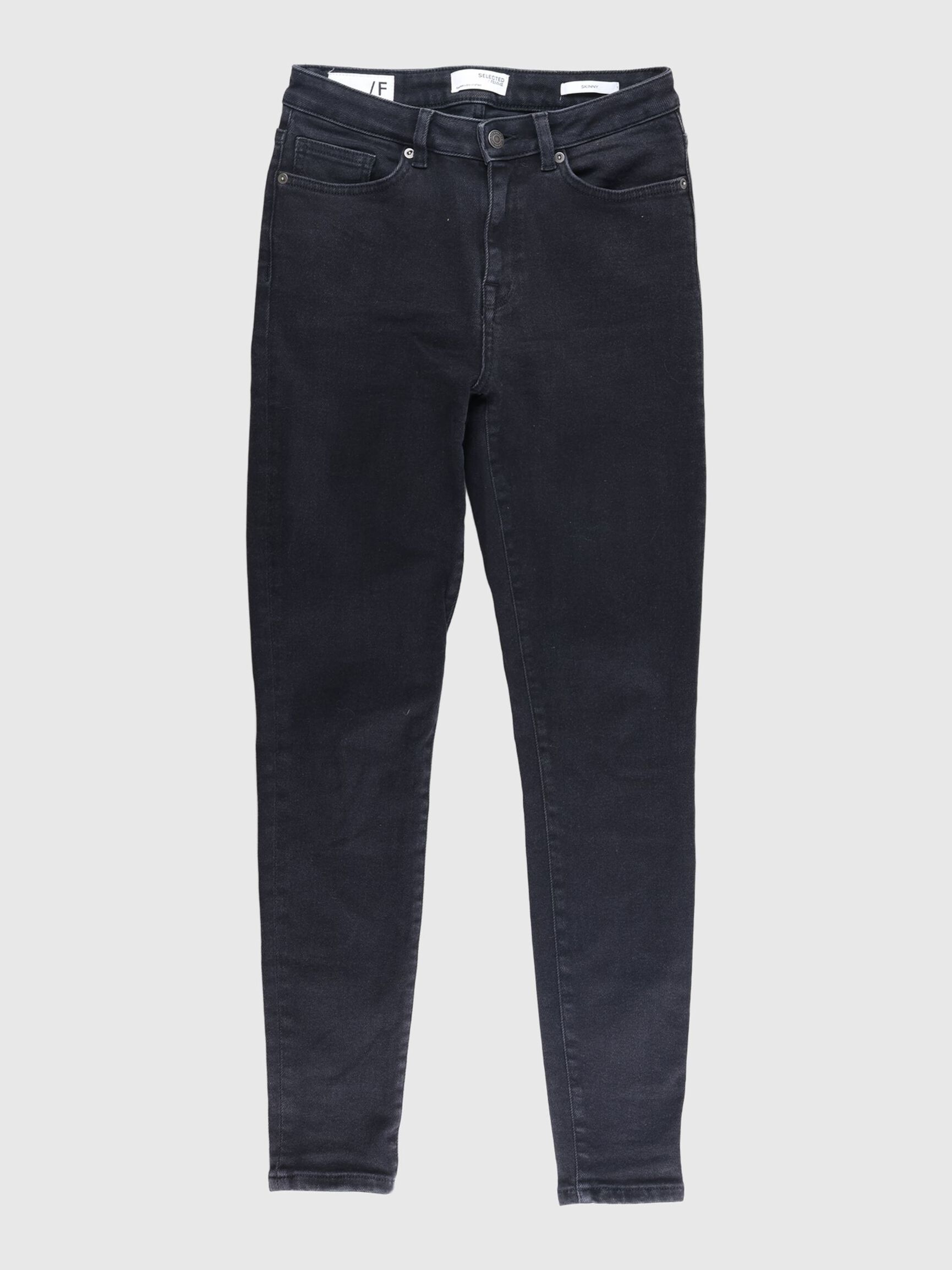 SORT SKINNY FIT JEANS, Black Denim, highres