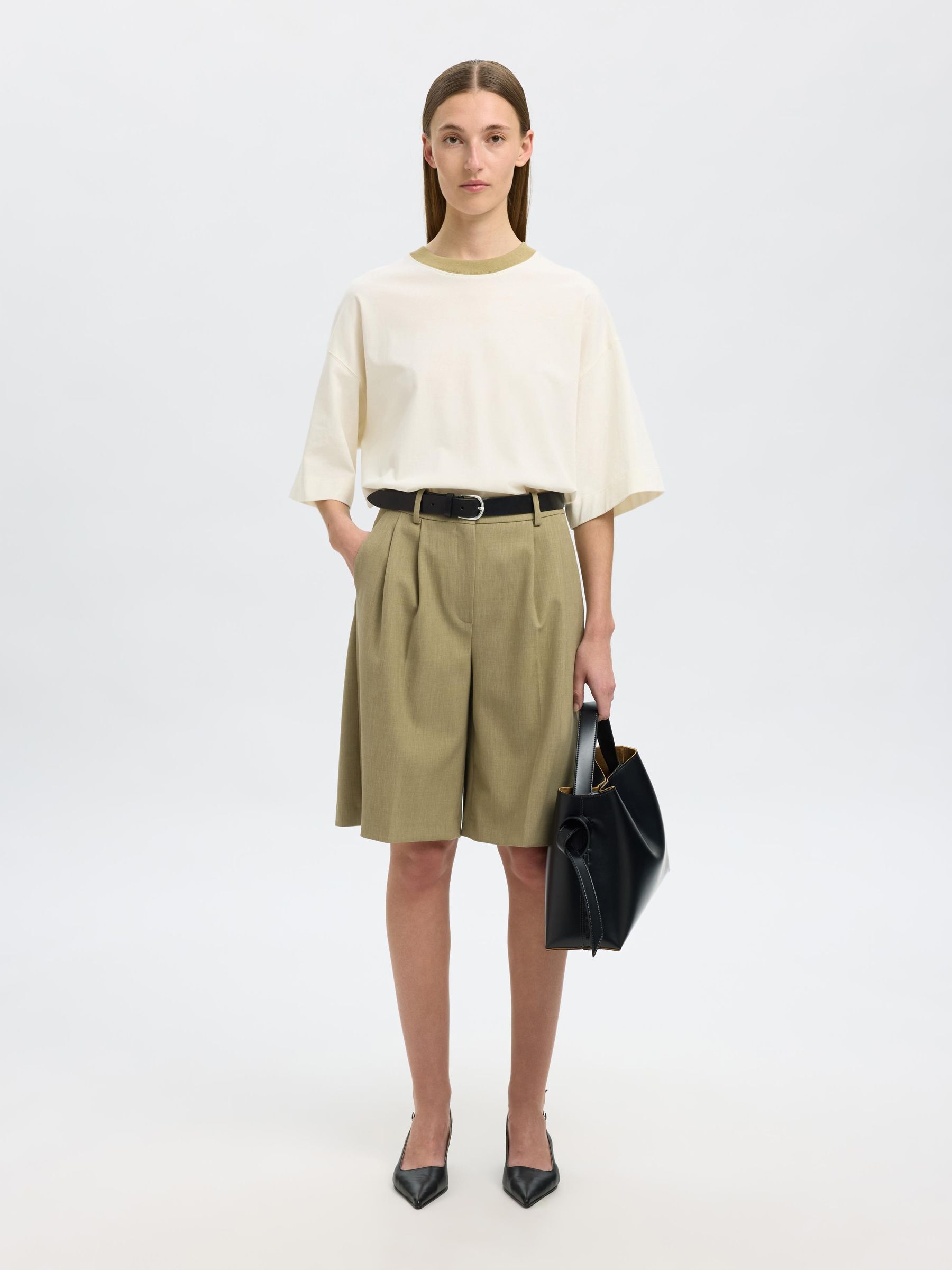 COTTON OVERSIZED T-SHIRT, Egret, highres