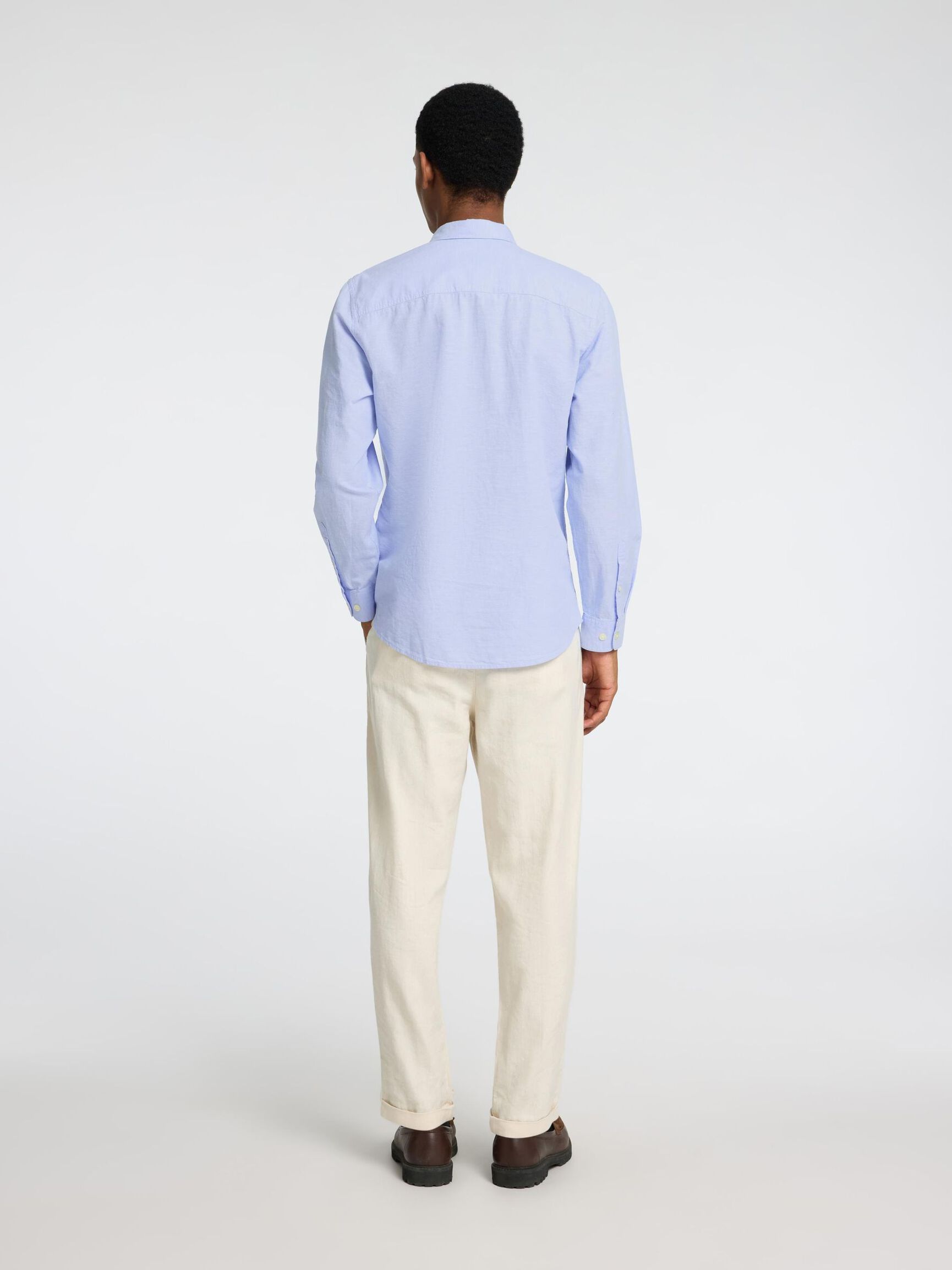 LANGE MOUWEN OVERHEMD, Cashmere Blue, highres