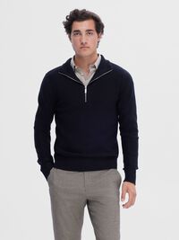 HALF-ZIP PULLOVER, Black, highres