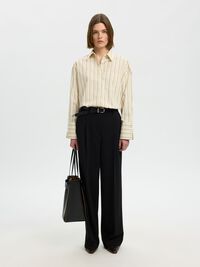 OVERSIZED STRIPED SHIRT, Birch, highres