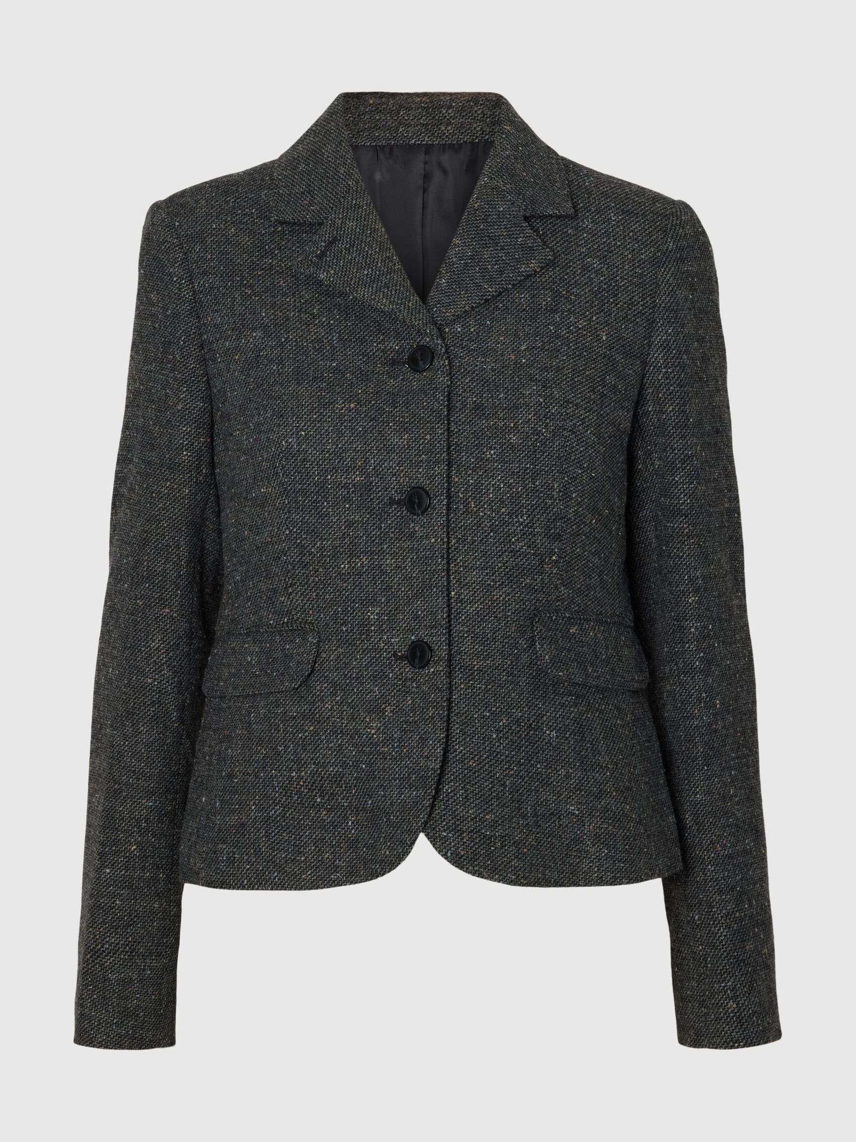 LAINE MÉLANGÉE - COURT BLAZER, Black, highres