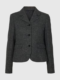 LAINE MÉLANGÉE - COURT BLAZER, Black, highres