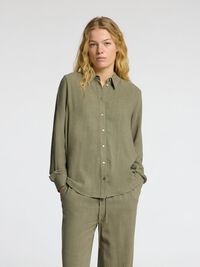 VISKOSEBLANDING SKJORTE, Vetiver, highres