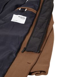 TAILORED WOOL BLEND COAT, Camel, highres