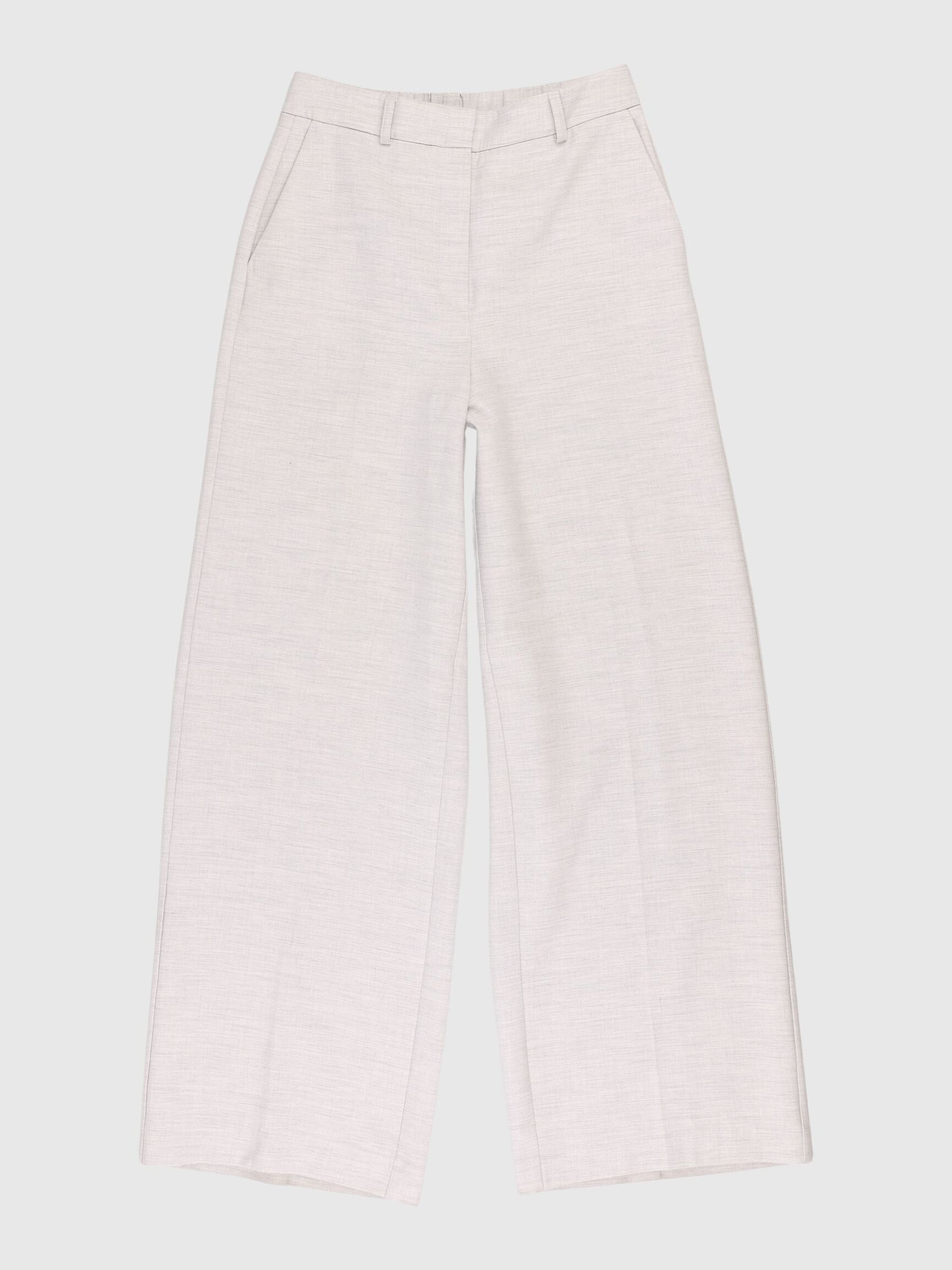 VISCOSE BLEND WIDE-LEG TROUSERS, Dove, highres