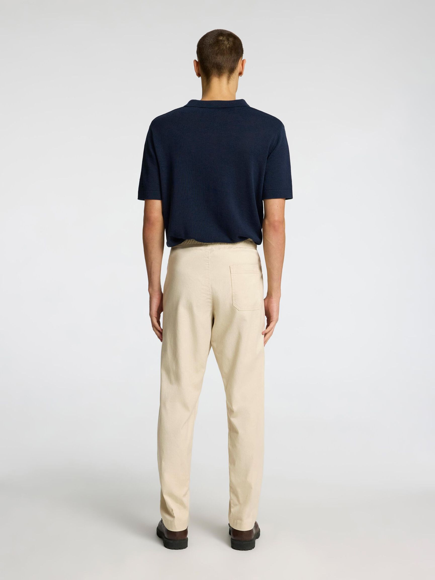 CLASSIC TAPERED TROUSERS, Oatmeal, highres