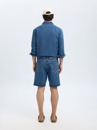 MELLEMBLÅ VASK DENIMSHORTS, Medium Blue Denim, highres