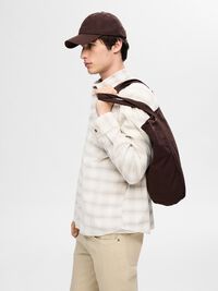 RELAXED CHECKED SHIRT, Egret, highres