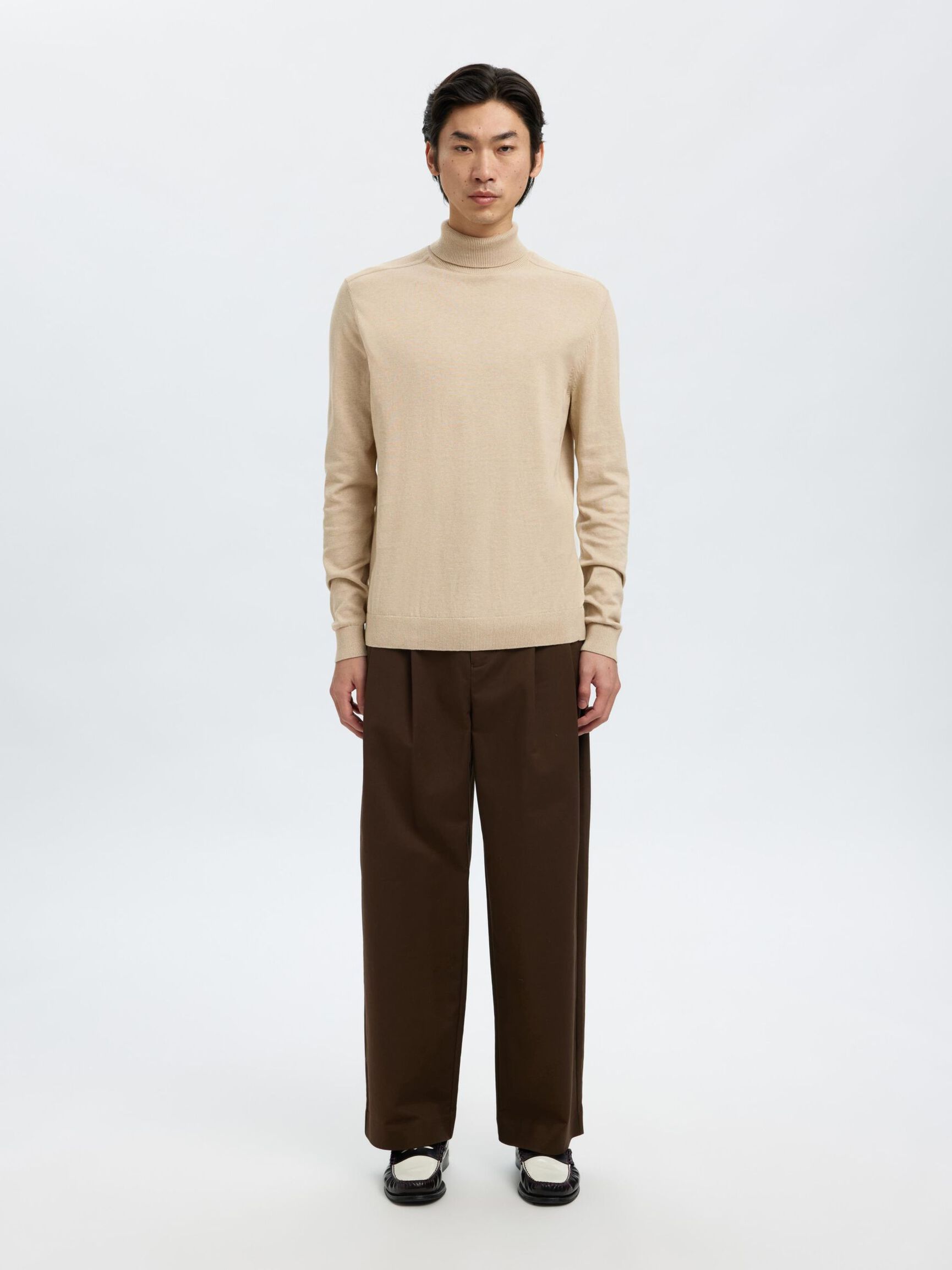 MANCHES LONGUES ET COL ROULÉ PULLOVER, Oatmeal, highres