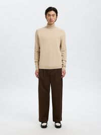MANCHES LONGUES ET COL ROULÉ PULLOVER, Oatmeal, highres