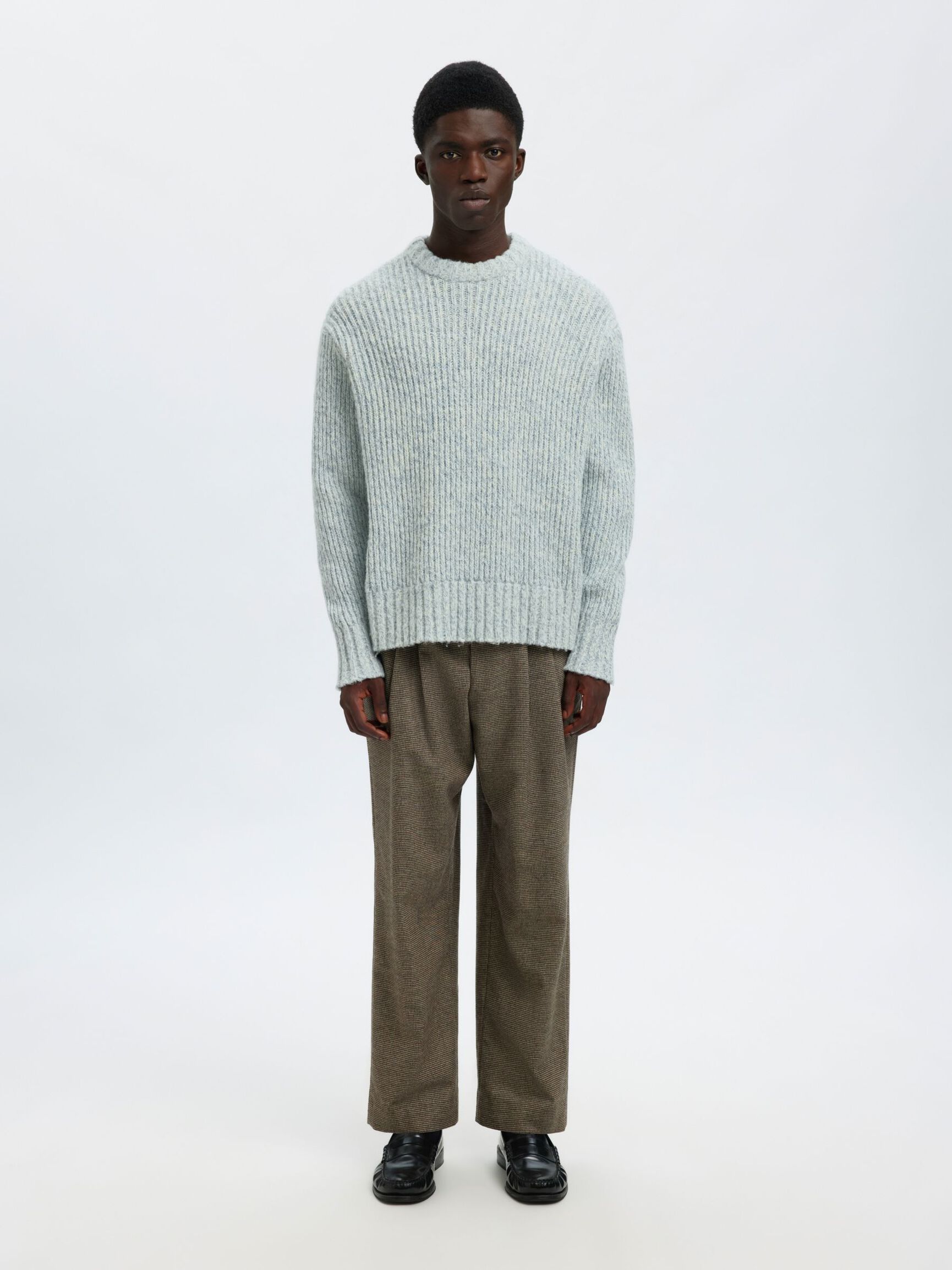 WOLLMIX PULLOVER MIT RUNDHALSAUSSCHNITT, Cashmere Blue, highres