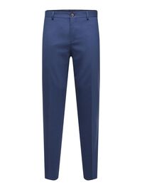 WOVEN WOOL BLEND TROUSERS, Blue Depths, highres