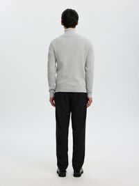 BAUMWOLL ROLLKRAGENPULLOVER, Light Grey Melange, highres