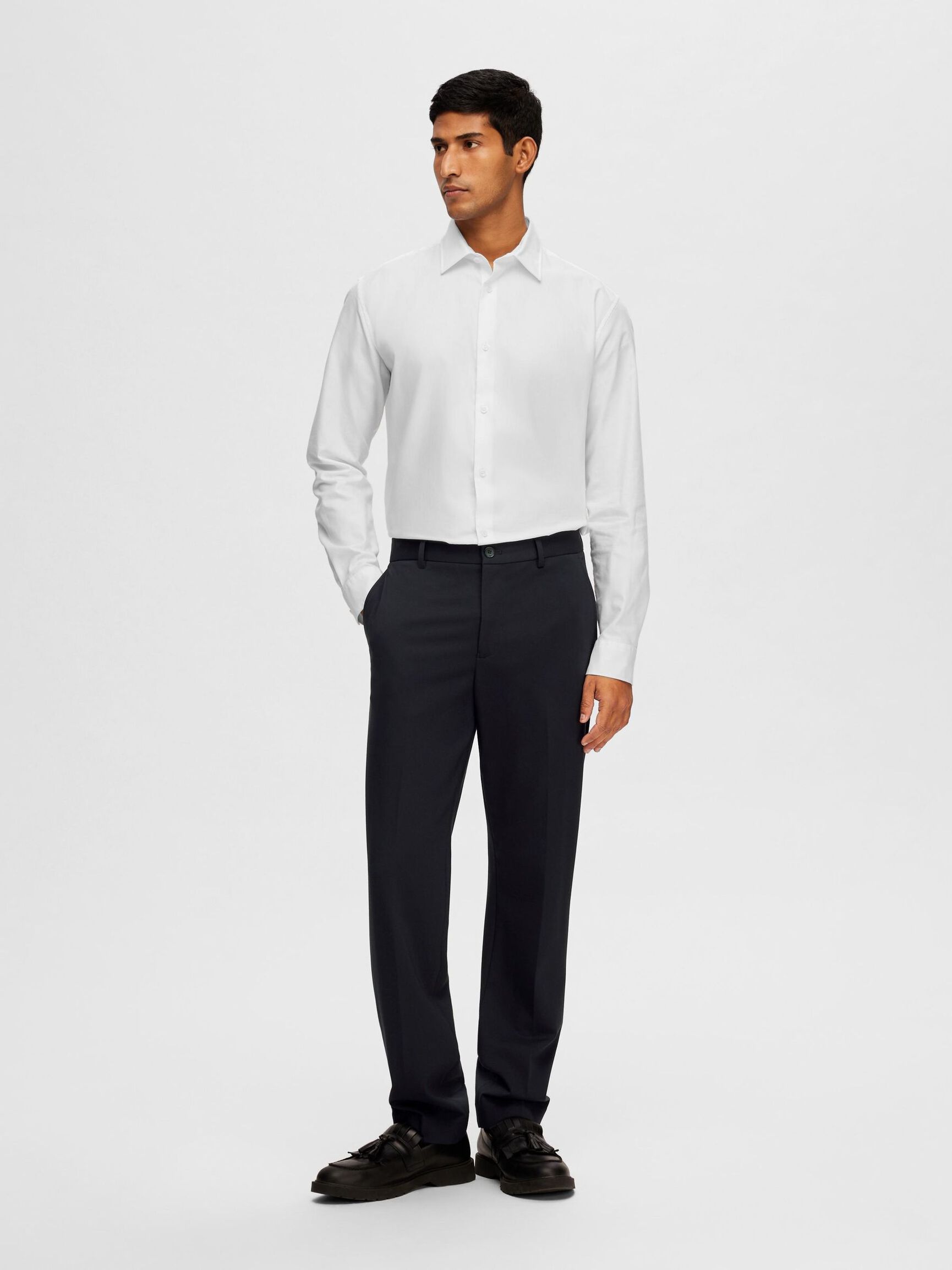 VISCOSE BLEND SLIM FIT SUIT TROUSERS, Navy Blazer, highres