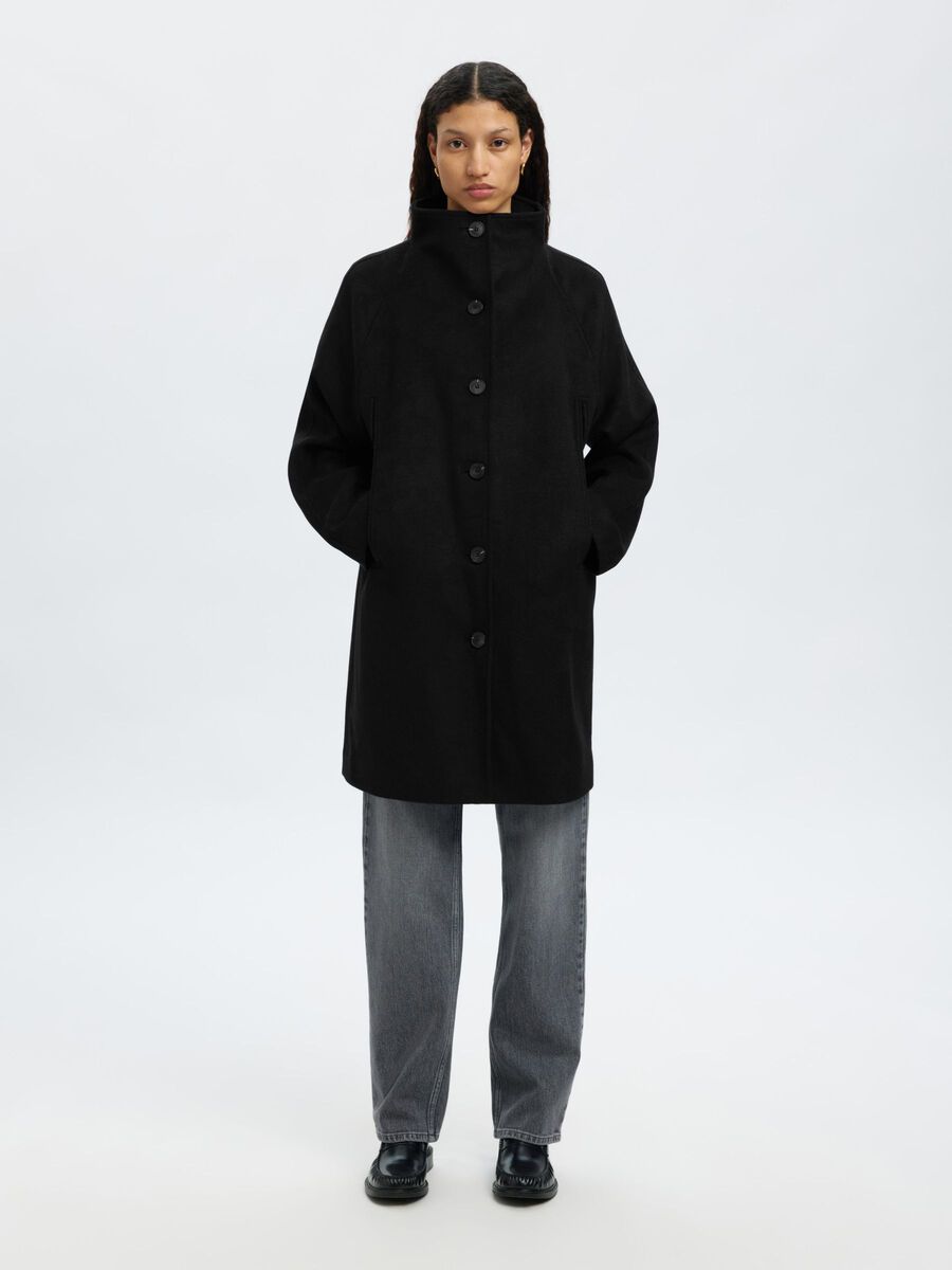 Product tile image - WOOL BLEND COAT, Black | 16098038_Black