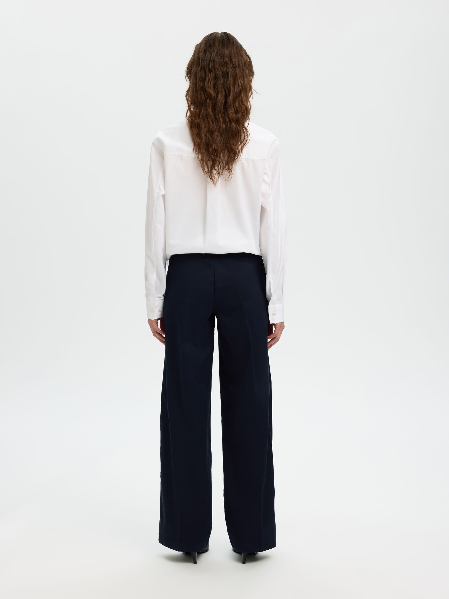 BAUMWOLLMIX WIDE LEG HOSE, Dark Sapphire, highres