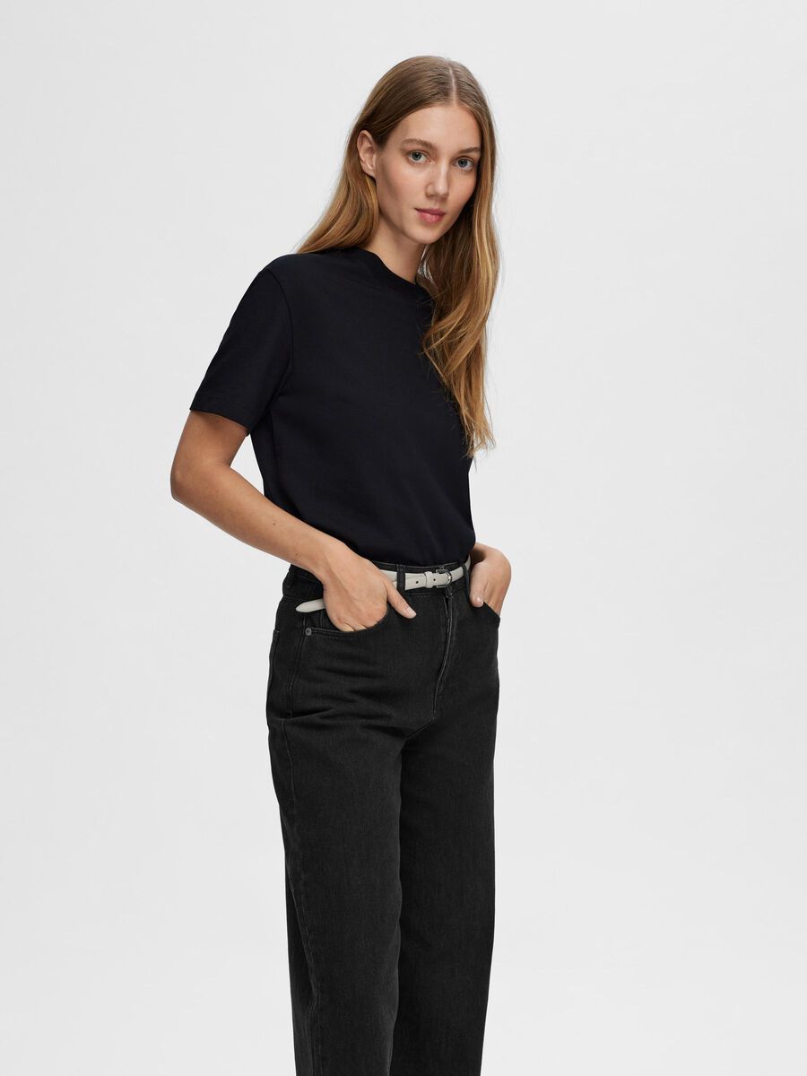 Selected BOXY T-SHIRT, Black, highres - 16087919_Black_003.jpg