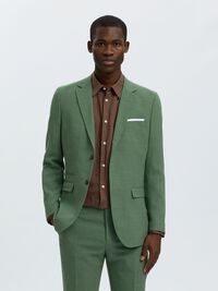 COUPE SLIM BLAZER À SIMPLE BOUTONNAGE, Olive Green, highres