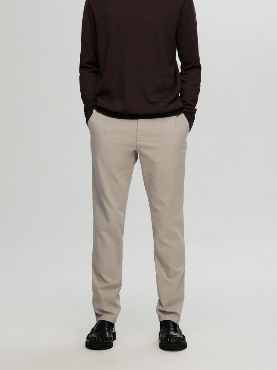 Selected 175 SLIM FIT STRUCTURED CHINOS, Pure Cashmere, highres - 16091554_PureCashmere_003.jpg