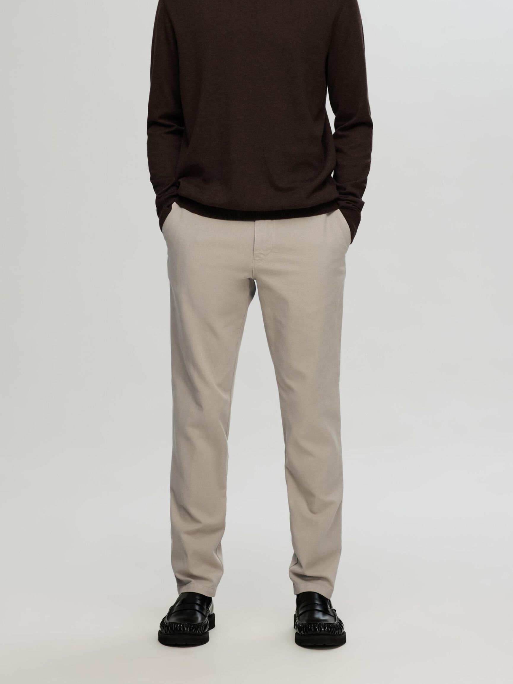 175 SLIM FIT STRUCTURED CHINOS, Pure Cashmere, highres