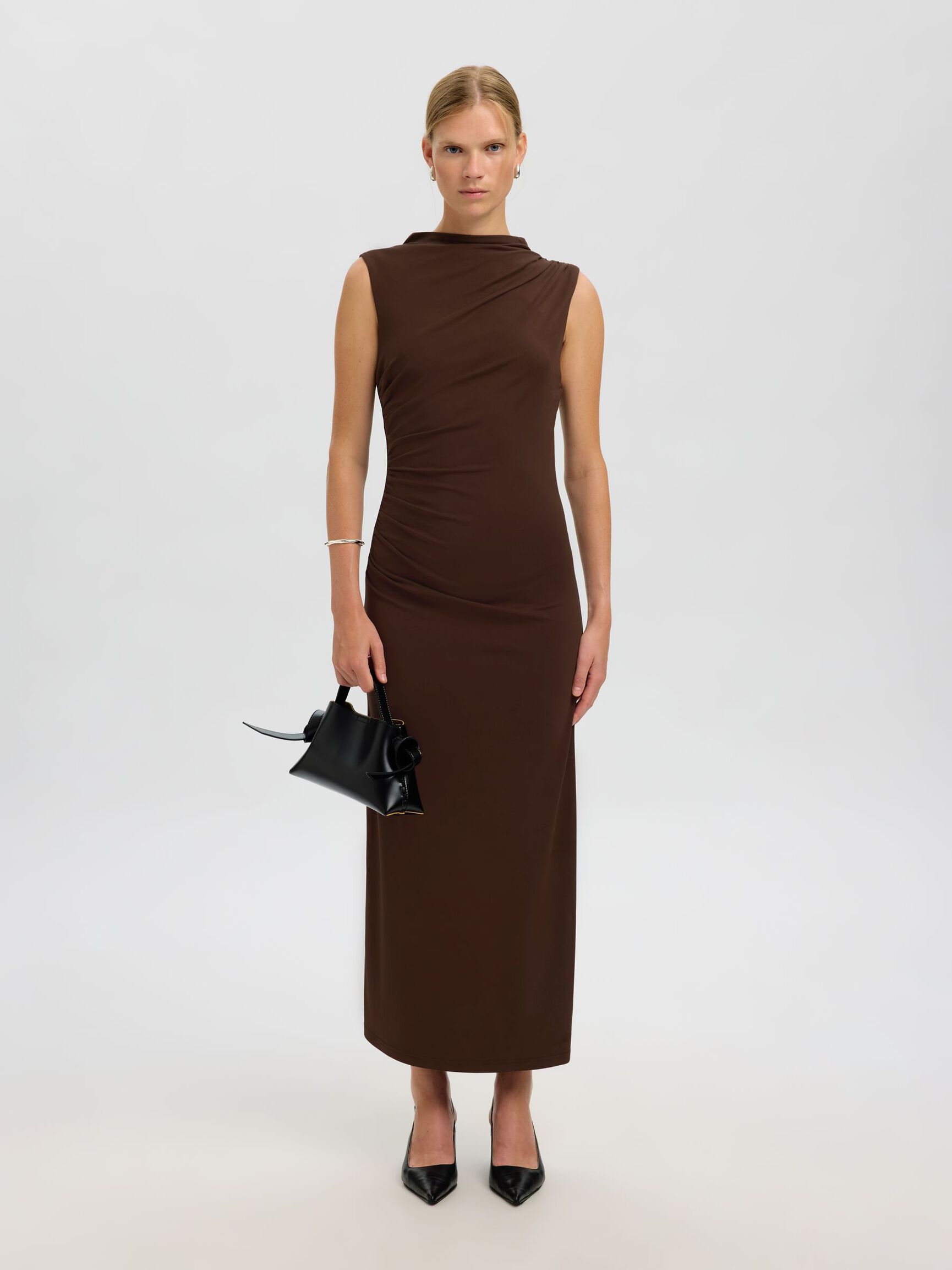 DRAPIERTES MAXIKLEID, Demitasse, highres
