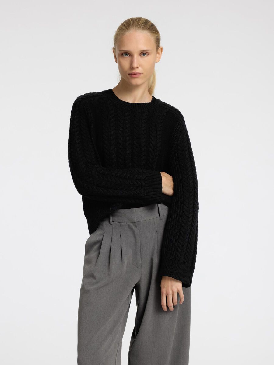 Selected ZOPFSTRICK PULLOVER, Black, highres - 16094753_Black_003.jpg
