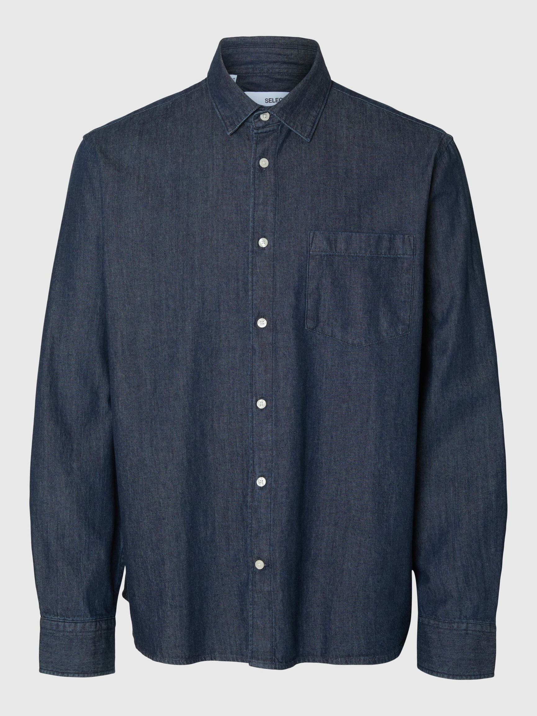 JEANSOWA KOSZULA, Dark Blue Denim, highres