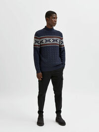 HIGH NECK WEIHNACHTSPULLOVER, Sky Captain, highres