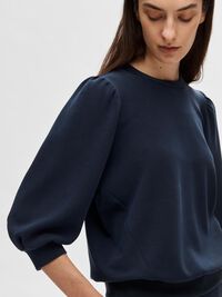 PUFF SLEEVE SWEATSHIRT, Dark Sapphire, highres